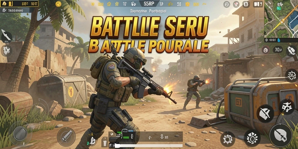 Tangkapan layar menunjukkan pertempuran seru di arena Battle Royale.