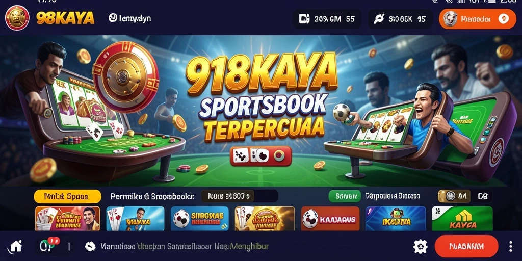 Tampilan screenshot utama 918KAYA menampilkan fitur taruhan olahraga.