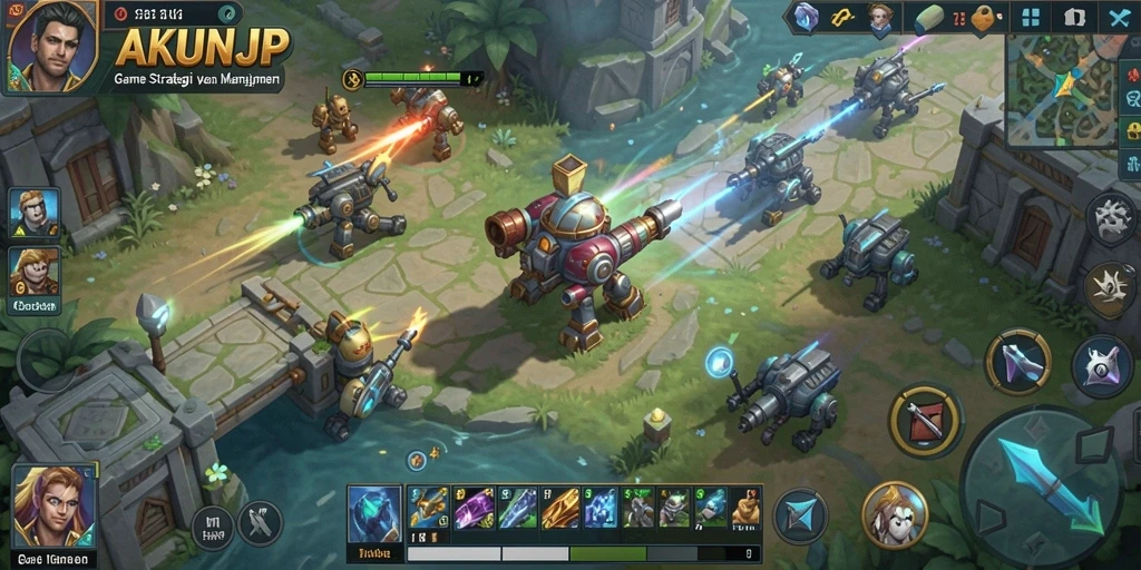 Menampilkan momen epik gameplay SLG dalam AKUNJP.