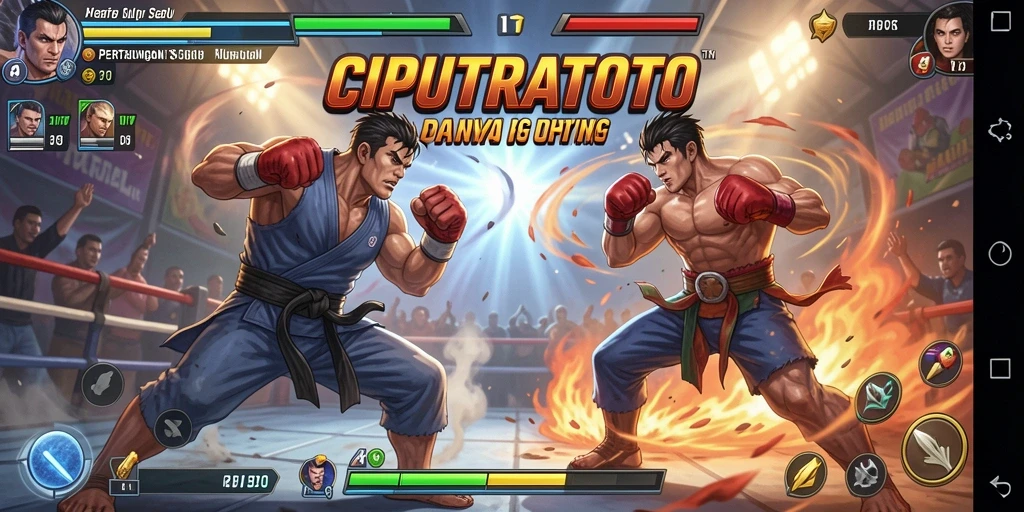 Tangkapan layar menunjukkan pertarungan intens dalam CIPUTRATOTO dengan aksi seru.