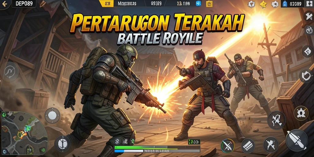 Tangkapan layar gameplay seru DEPO89 di arena Battle Royale.