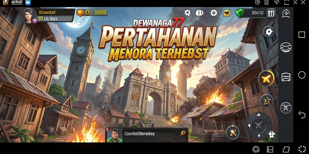 Tampilan gameplay seru DEWANAGA77 dalam Tower Defense.