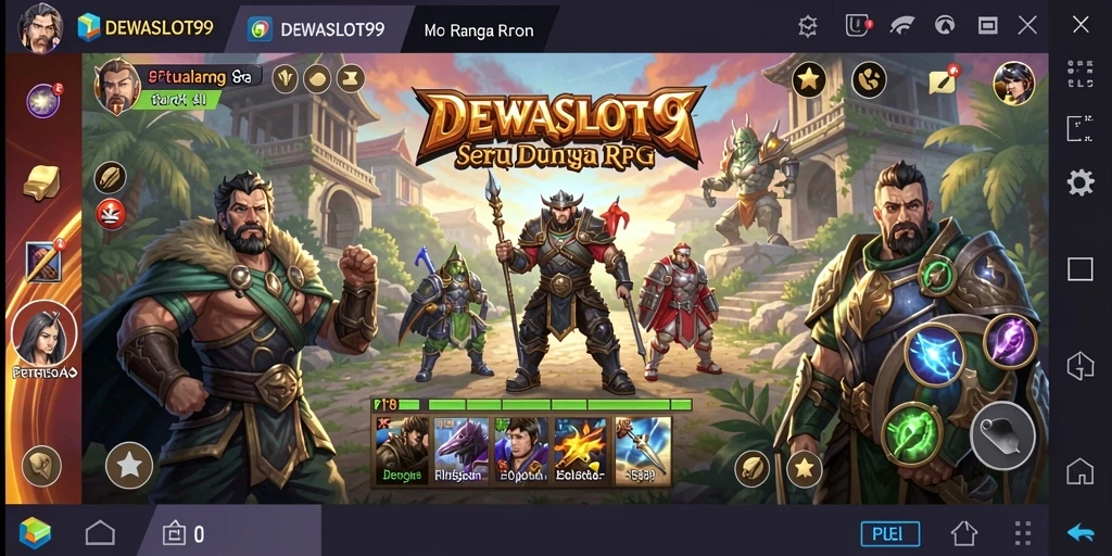 Tangkapan layar menampilkan gameplay seru DEWASLOT99 dengan karakter RPG yang beraksi.