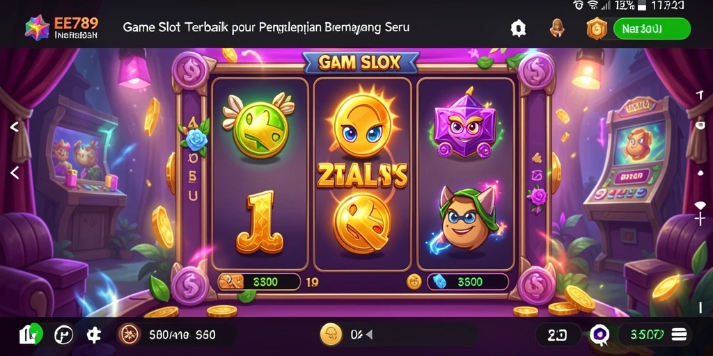 Screenshot gameplay EE789 menampilkan mesin slot yang menawan.