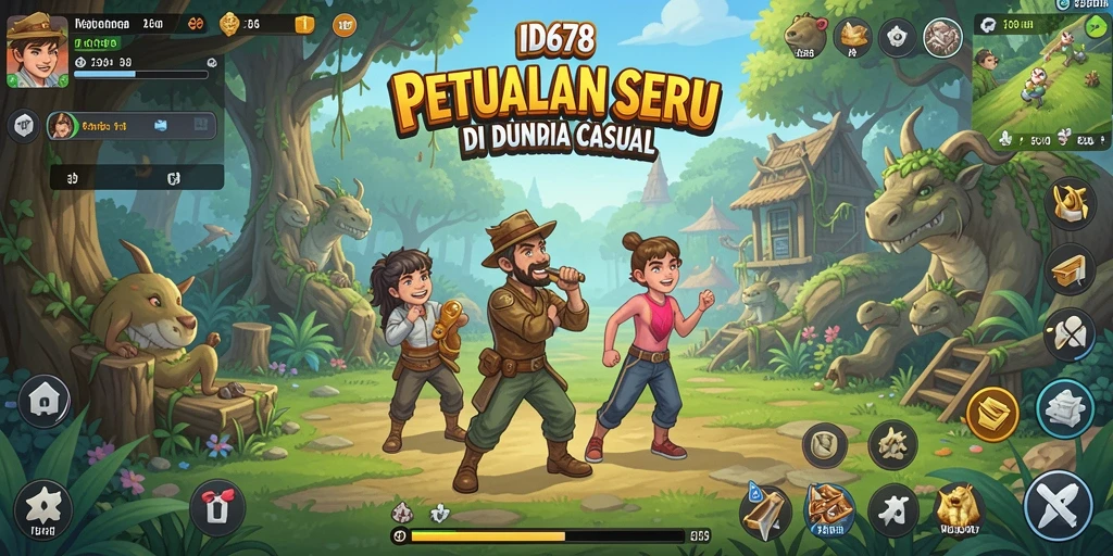 Tampilan gameplay menarik dari ID678 dengan karakter berwarna-warni.