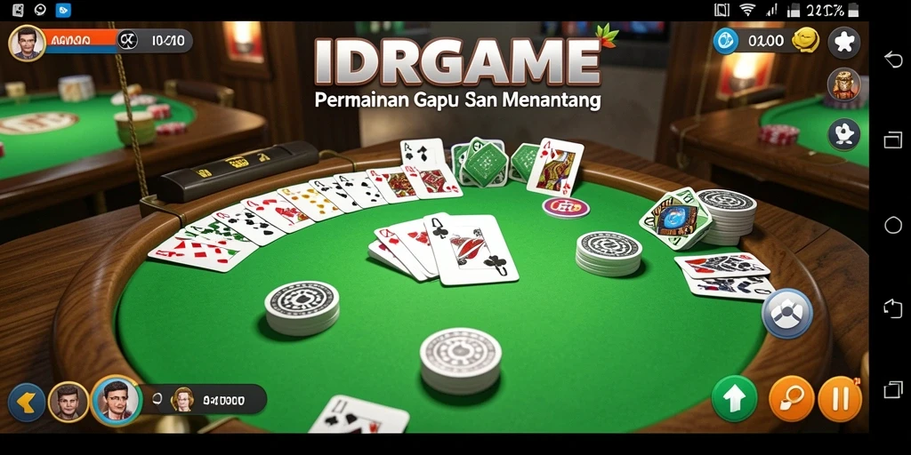 Tampilan screenshot utama IDRGAME menampilkan gameplay Gaple yang seru.