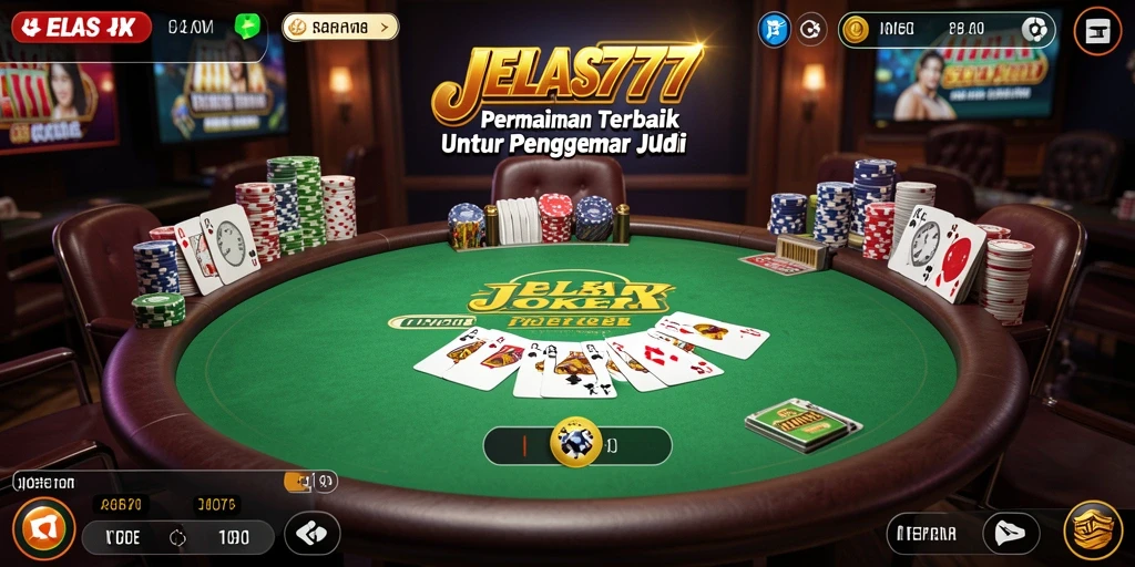 Tampilan gameplay Poker yang mendebarkan di JELAS777.