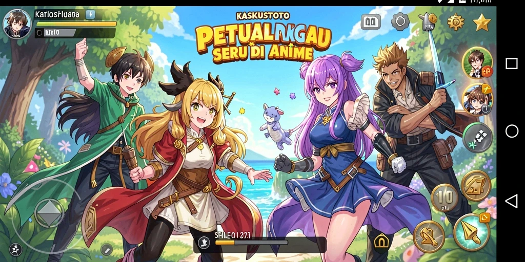 Gameplay KASKUSTOTO dengan karakter anime yang beragam dan seru.