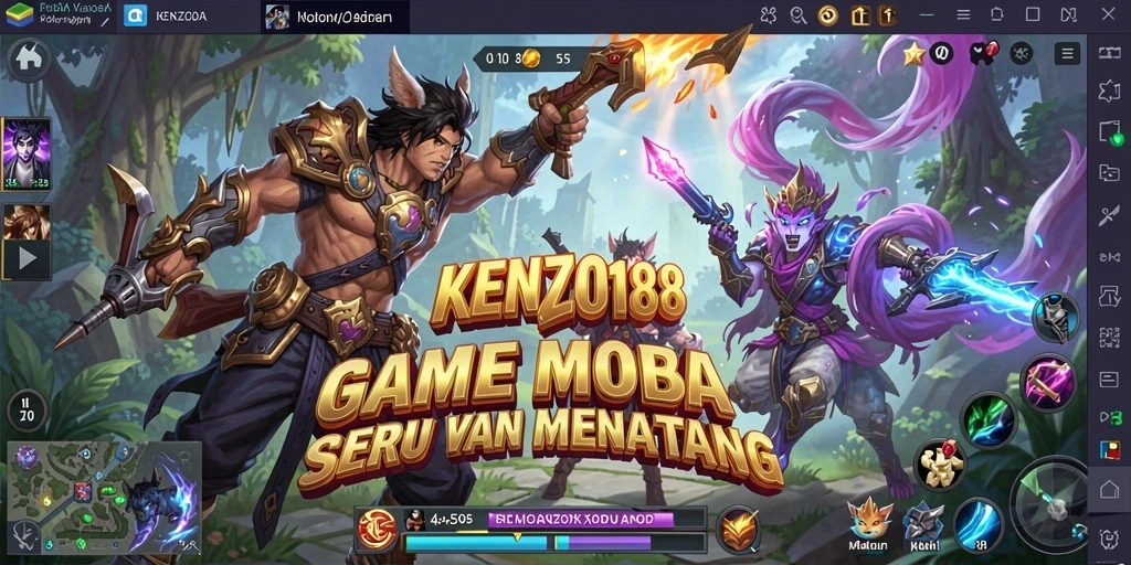 Tampilan gameplay KENZO188 dengan aksi pertarungan yang epik.