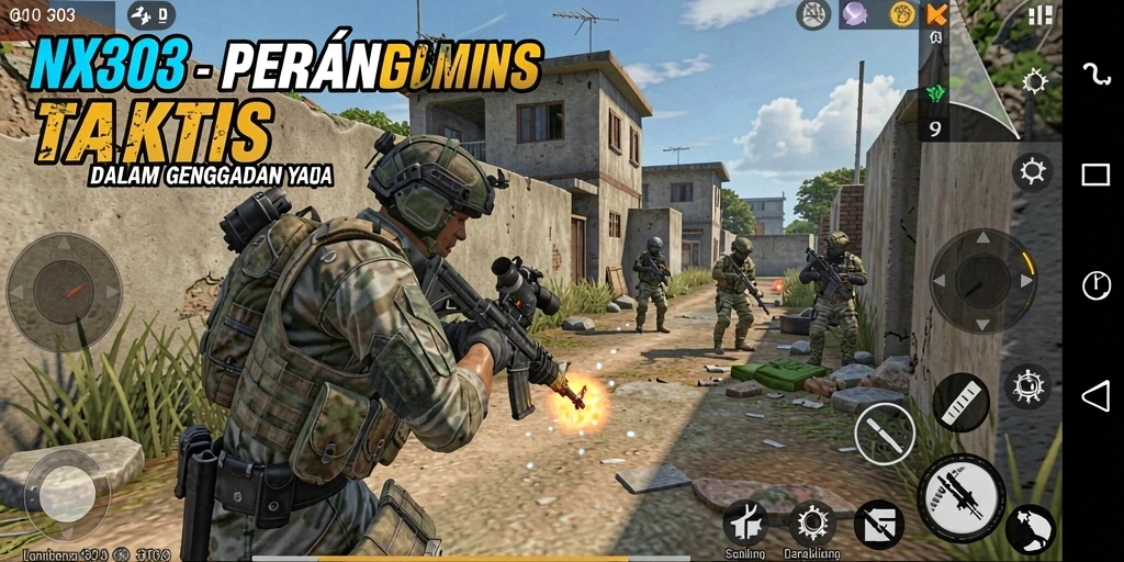 Tampilan menarik dari gameplay seru NX303 dalam pertempuran FPS.