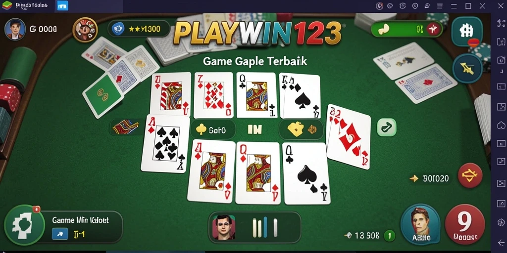 Tampilan gameplay Gaple yang seru dan interaktif di PLAYWIN123.