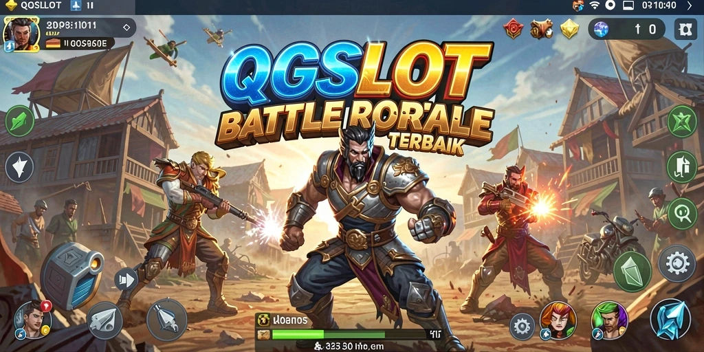 Tampilan gameplay menegangkan dalam QQSLOT dengan aksi Battle Royale.