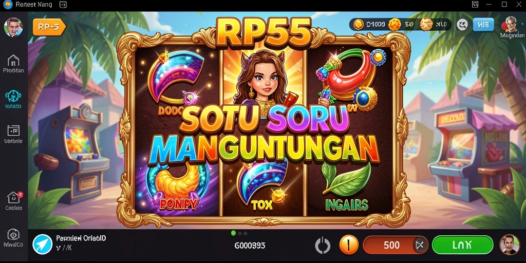 Tampilan menakjubkan dari gameplay Slot RP55 yang penuh warna.