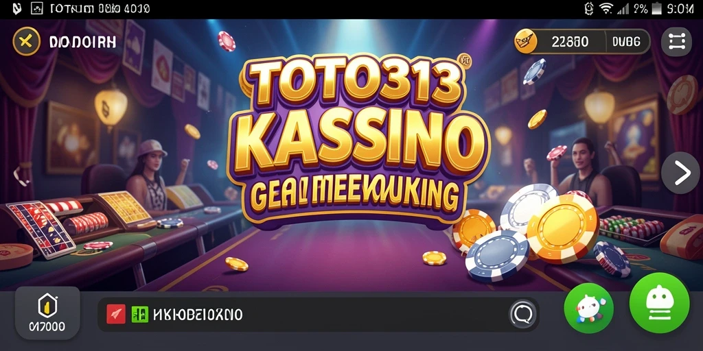 Screenshot TOTO313 menunjukkan antarmuka permainan Kasino yang memukau.