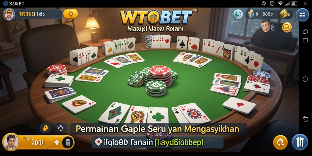 Tampilan gameplay seru dan interaktif dari WTOBET Gaple.